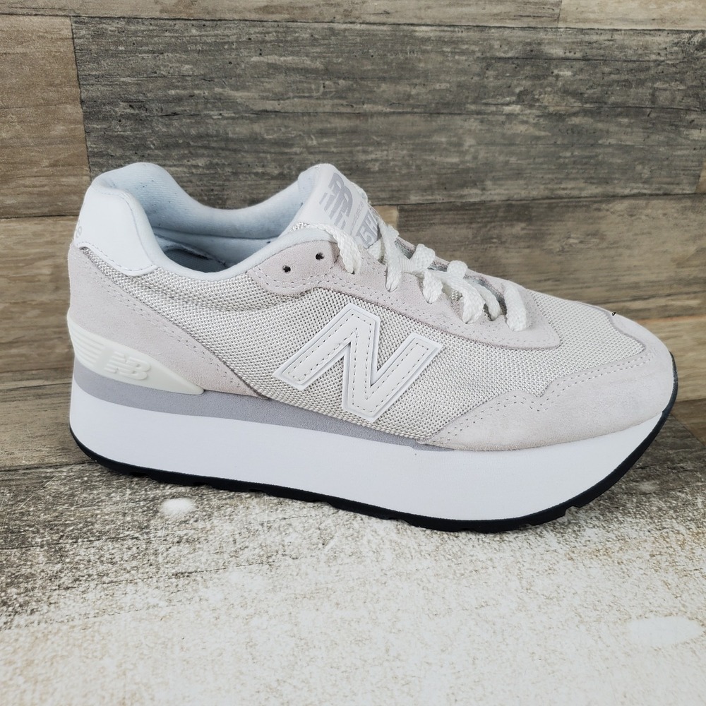 New Balance 515H Womens Platform Shoes Sz 7 White Light Gray Lace Up Sneakers